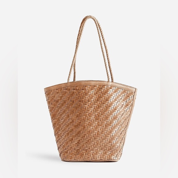 Bembien Handbags - Woven Tote Shoulder Bag in Natural Tan